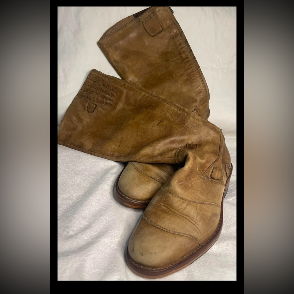 Newly Re-Soled Women's Boots BELSTAFF Tan Leather upper & Insole US 7.5 & EU 38 - Picture 9 of 10